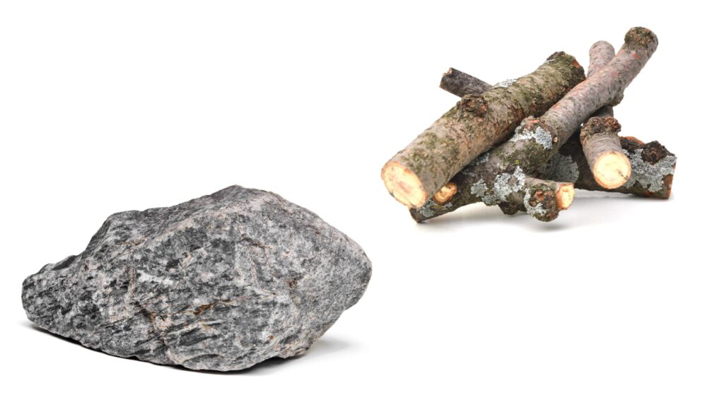 How Heavy rocks or wood logs